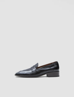 Black Leather Penny Loafers - Joseph