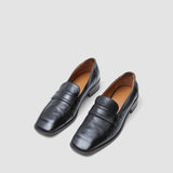 Black Leather Penny Loafers - Joseph