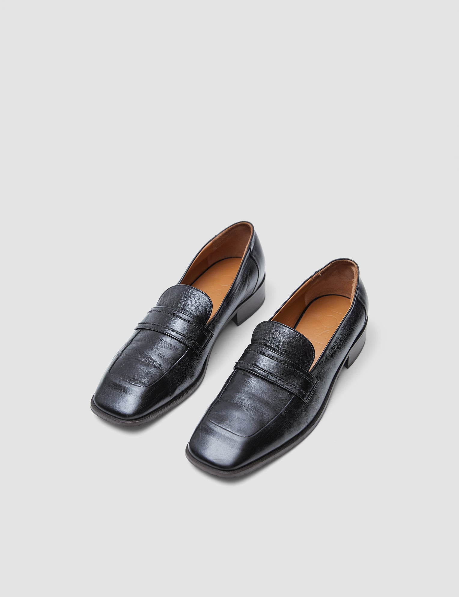 Black Leather Penny Loafers - Joseph