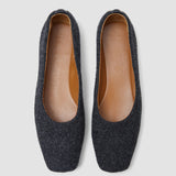 Grey Textured Wool Ballerinas - Joseph
