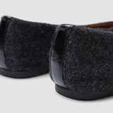 Grey Textured Wool Ballerinas - Joseph