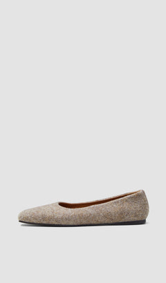 Brown Textured Wool Ballerinas - Joseph
