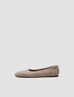 Brown Textured Wool Ballerinas - Joseph