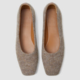 Brown Textured Wool Ballerinas - Joseph