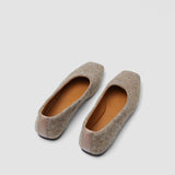 Brown Textured Wool Ballerinas - Joseph