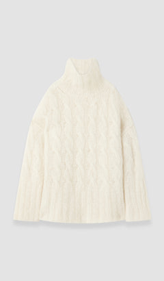 White Fortin Cable Mohair Jumper - Joseph