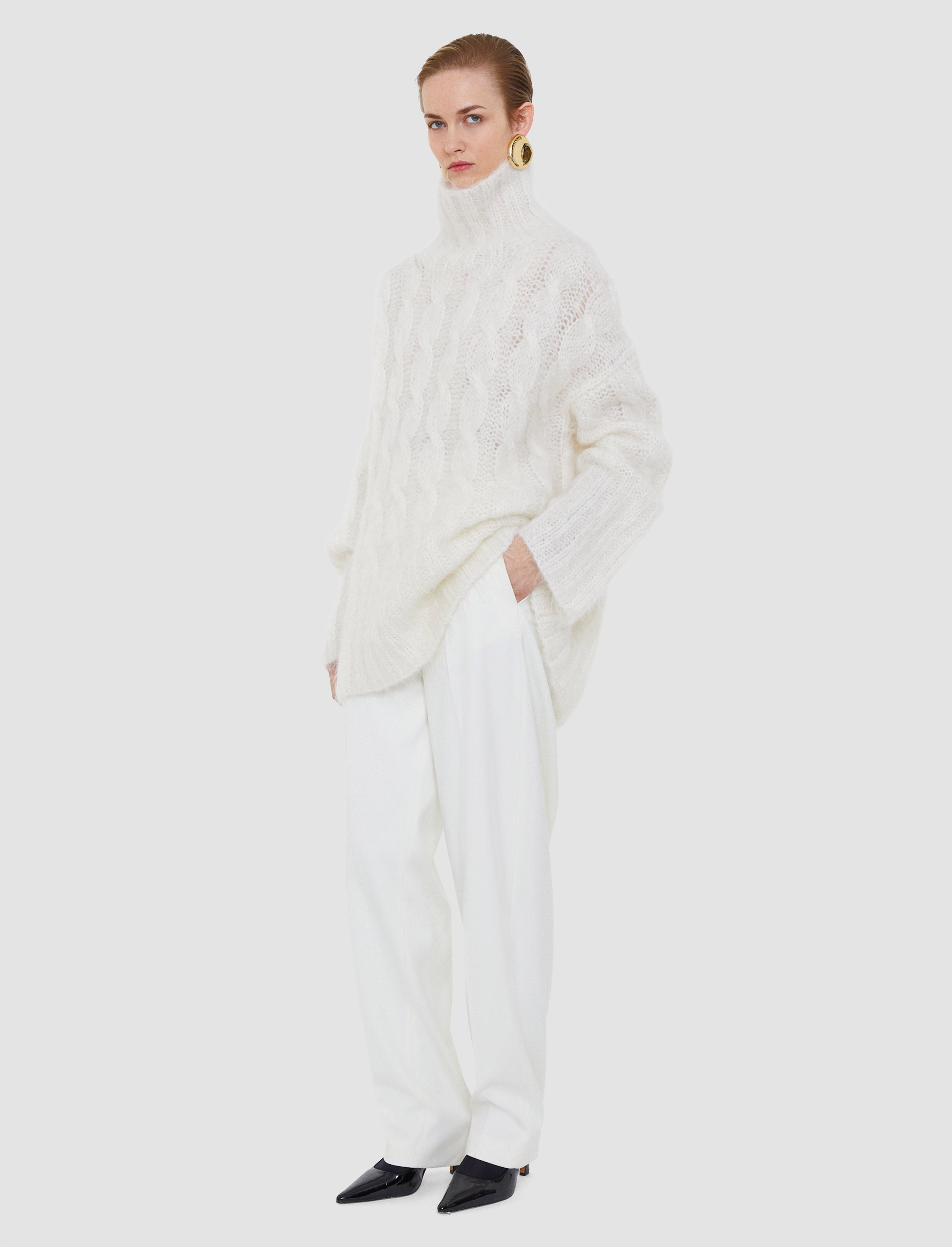 ホワイト-fortin-cable-mohair-ジャンパー-JOSEPH