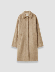 Beige Alger Water Weave Wool Coat - Joseph
