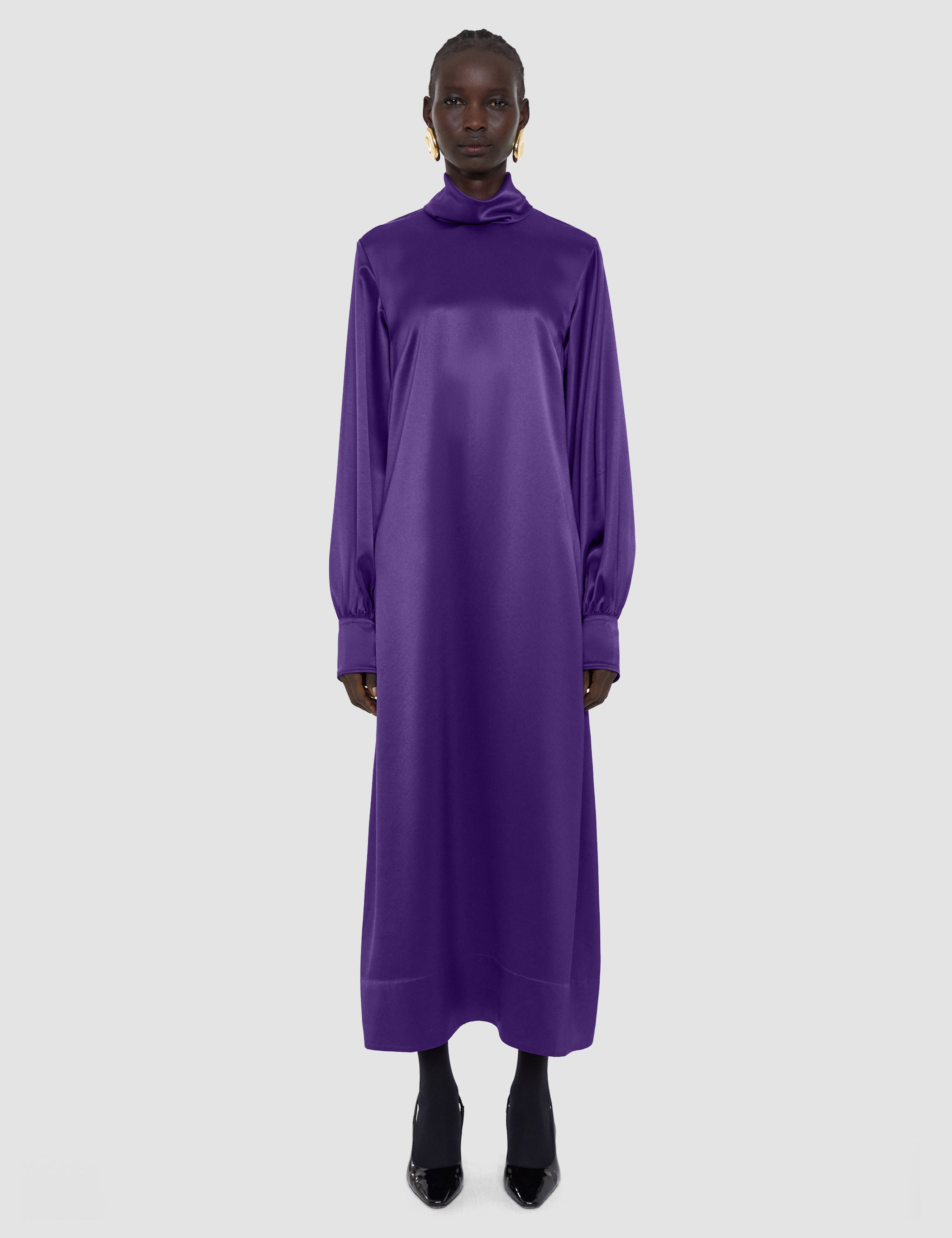 Purple Cels Double Satin Dress - Joseph