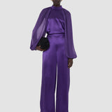 Purple Dijon Double Satin Trousers - Joseph