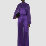Purple Dijon Double Satin Trousers - Joseph