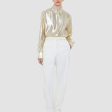Gold Capri Lamé Silk Blouse - Joseph
