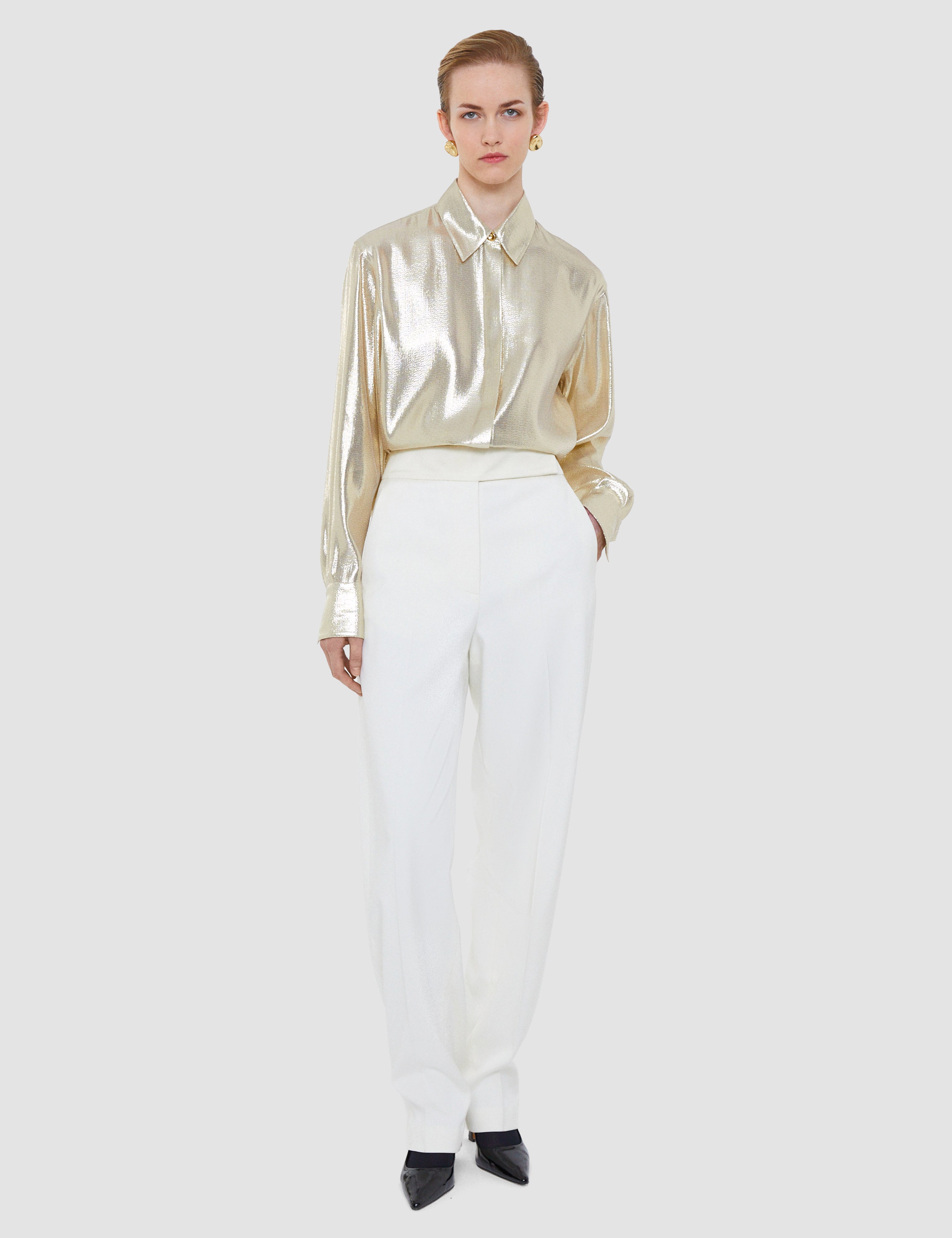 Gold Capri Lamé Silk Blouse - Joseph