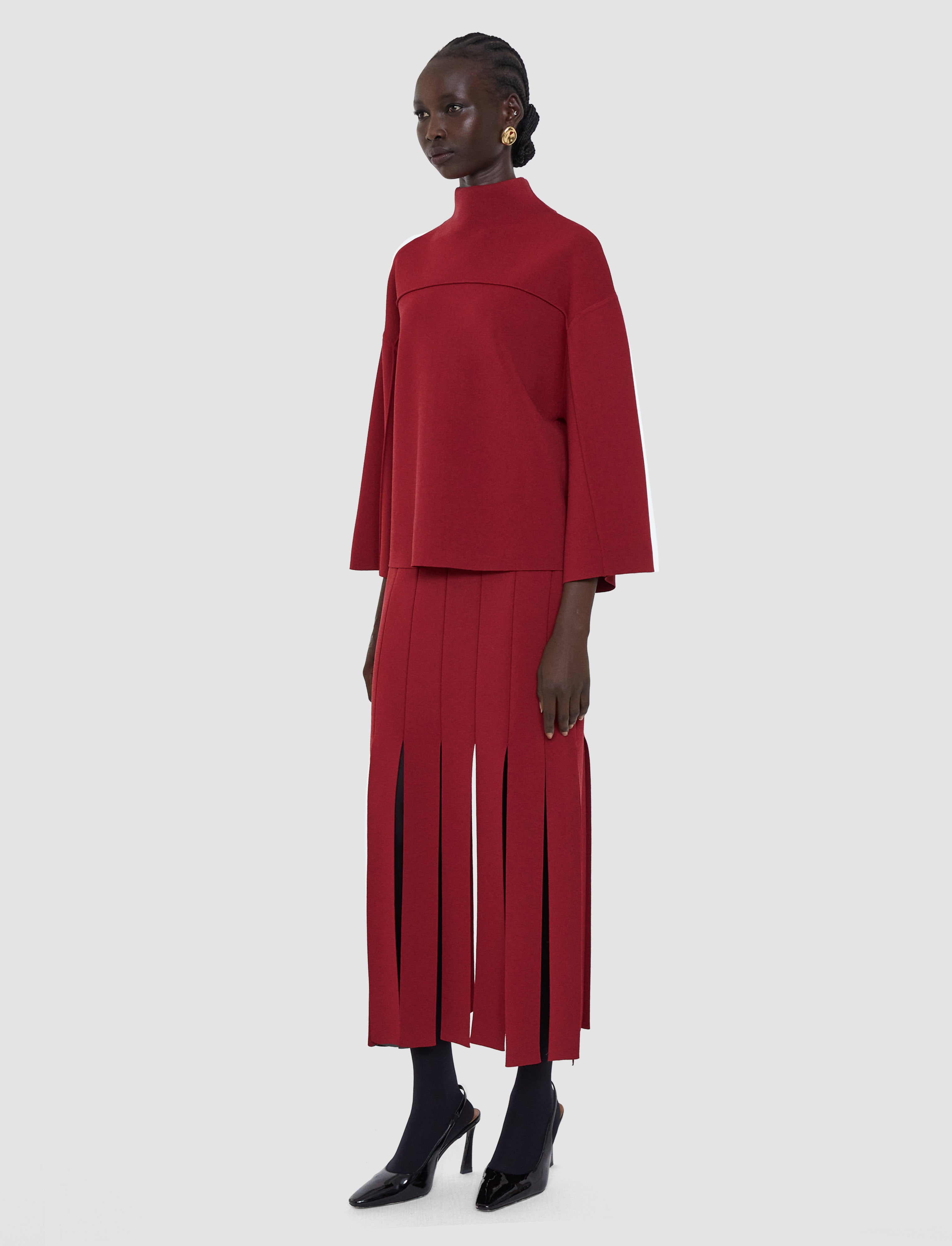 赤-larrey-compact-milano-knit-トップ-JOSEPH