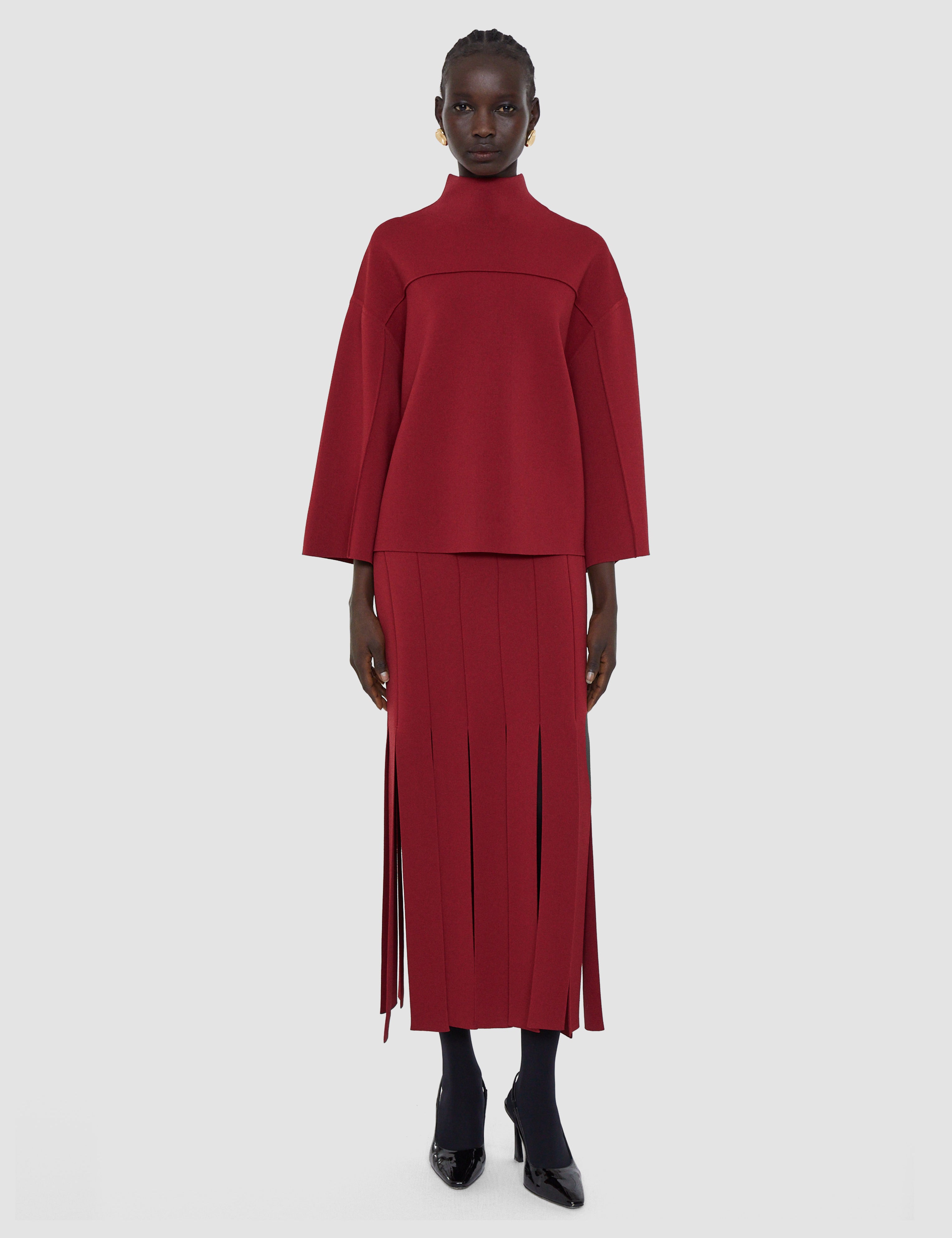 Red Larrey Compact Milano Knit Top - Joseph