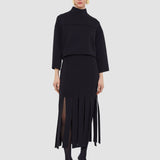 Black Lagny Compact Milano Knit Skirt - Joseph
