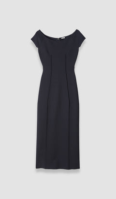Black Foin Compact Milano Knit Dress - Joseph