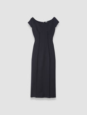 Black Foin Compact Milano Knit Dress - Joseph