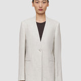 Grey Ferula Textured Cotton Linen Jacket - Joseph