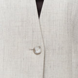 Grey Ferula Textured Cotton Linen Jacket - Joseph