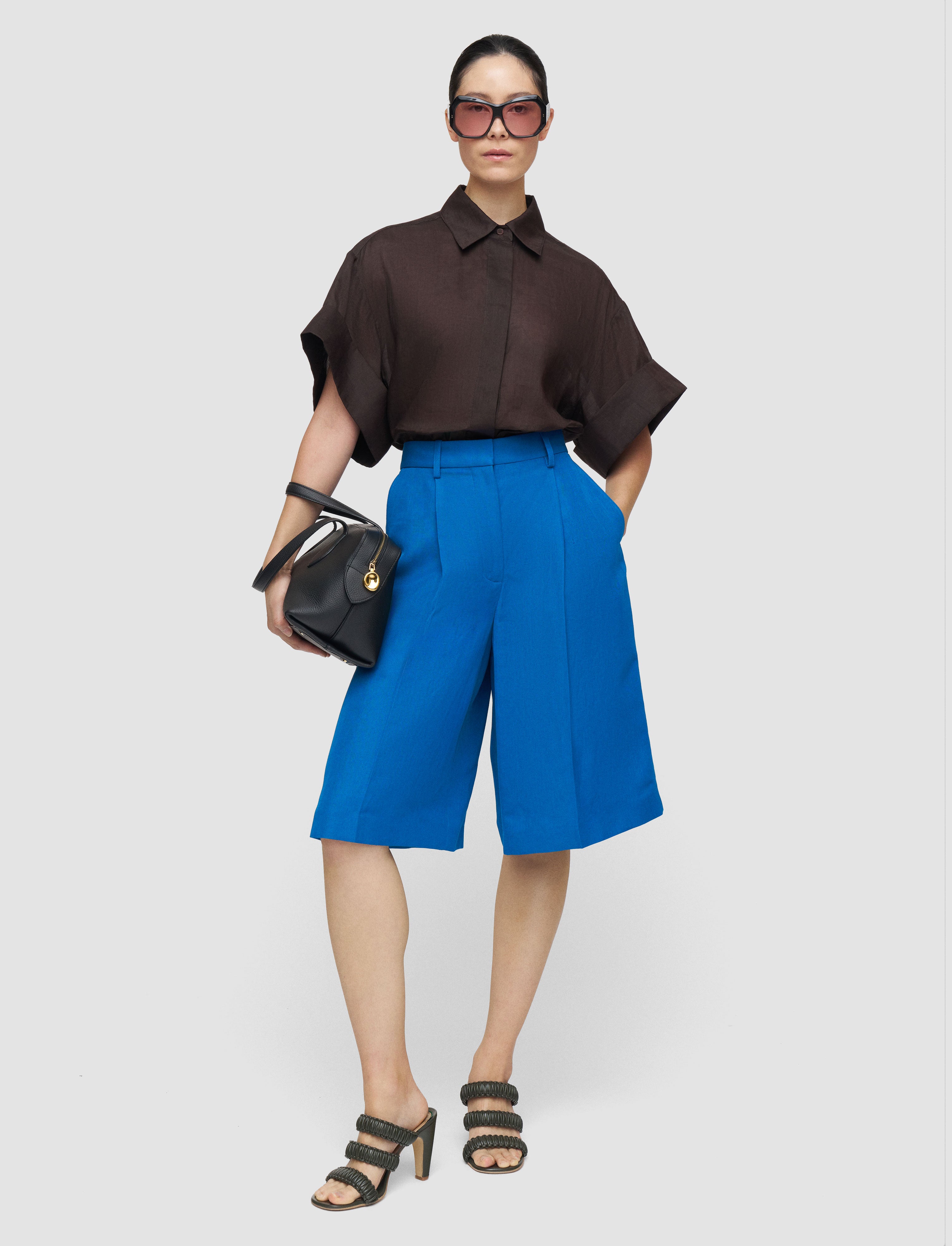 blue-centa-linen-blend-shorts-JOSEPH