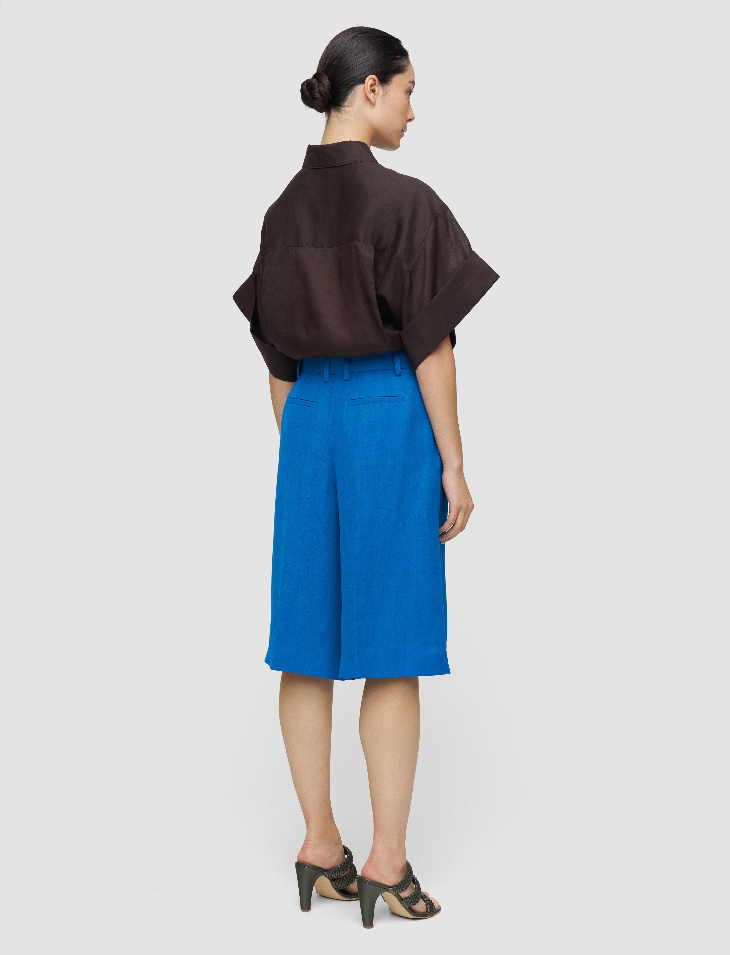 blue-centa-linen-blend-shorts-JOSEPH