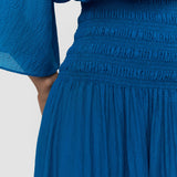 Blue Folia Textured Silk Skirt - Joseph
