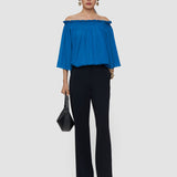 Blue Emi Textured Silk Top - Joseph