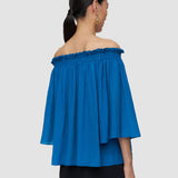 Blue Emi Textured Silk Top - Joseph