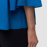Blue Emi Textured Silk Top - Joseph