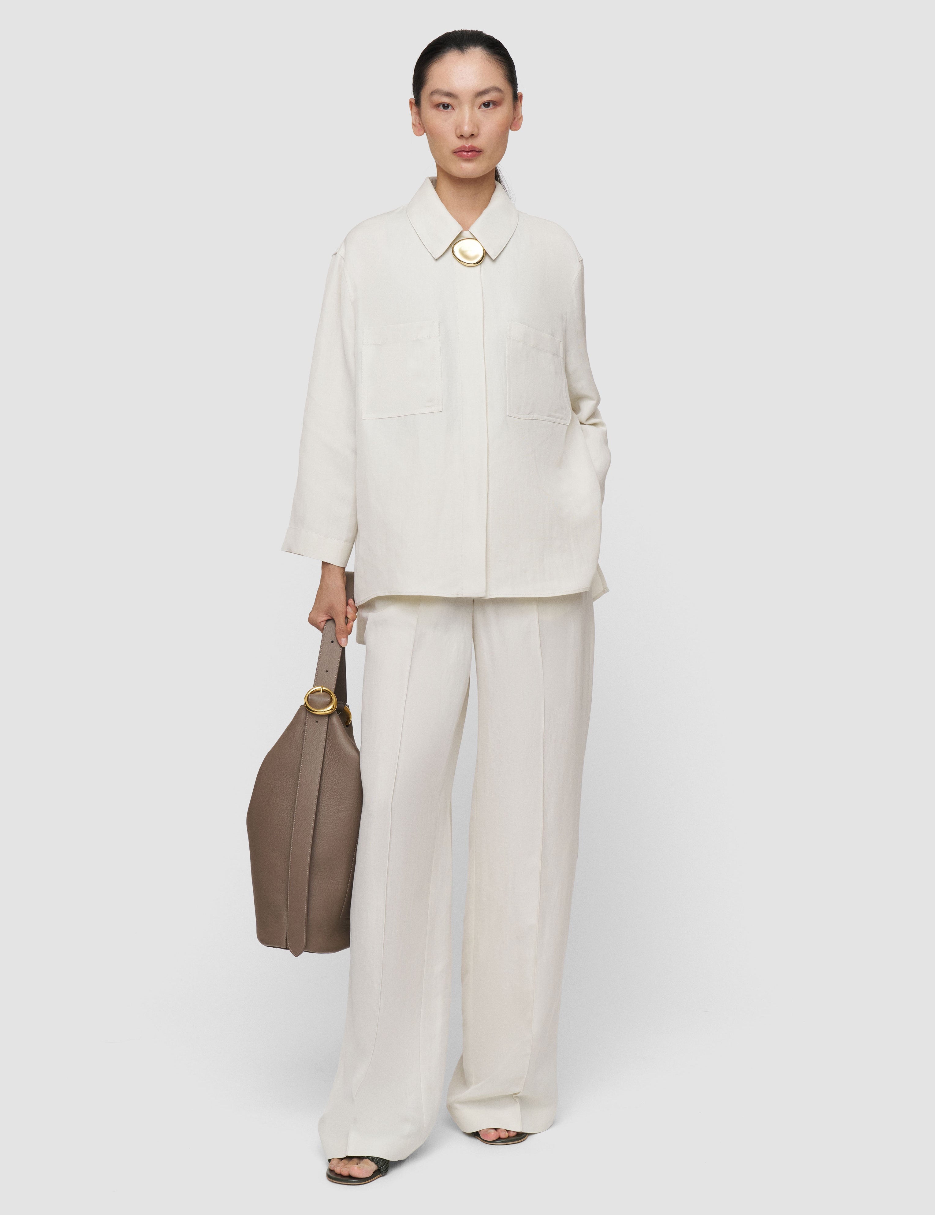 Joseph Simi Linen Blend Shirt - Size 44 - White - Linen Joseph Simi Linen Blend Shirt - Size 44 - White - Linen