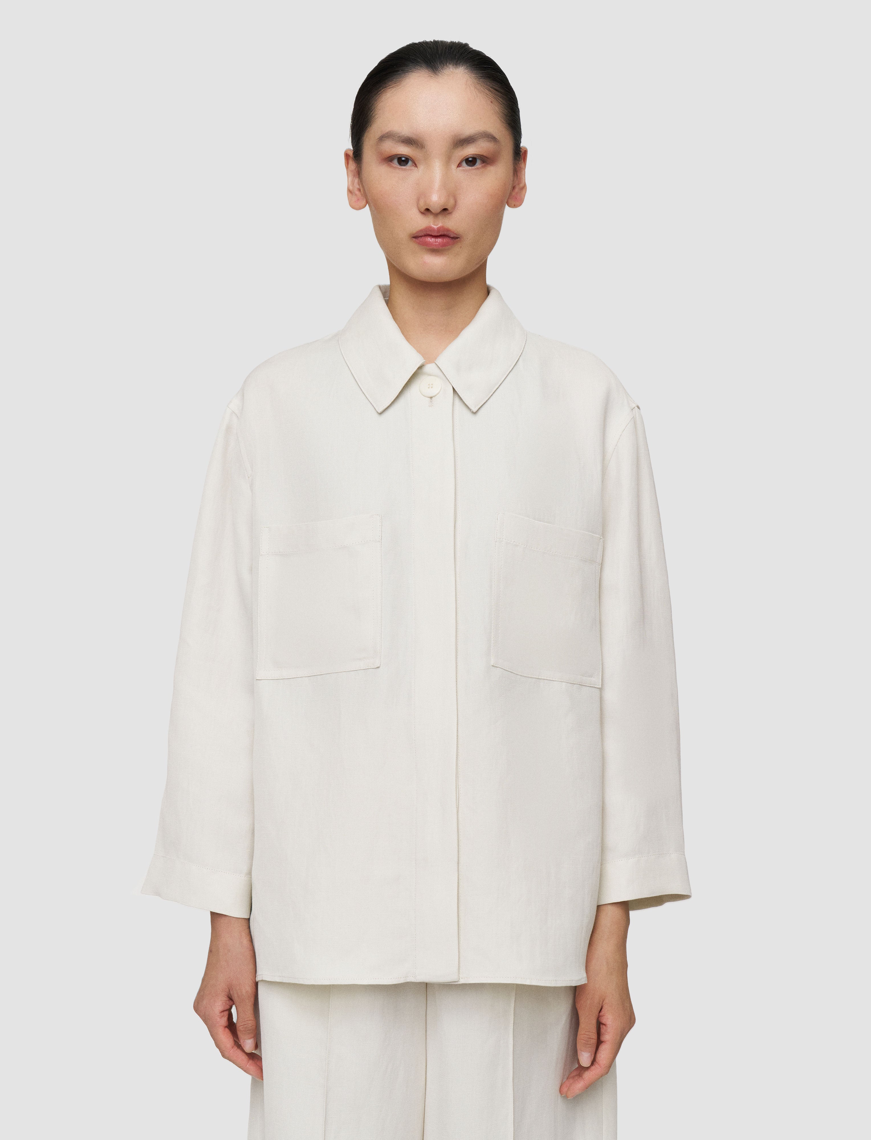 White Simi Linen Blend Shirt - Joseph