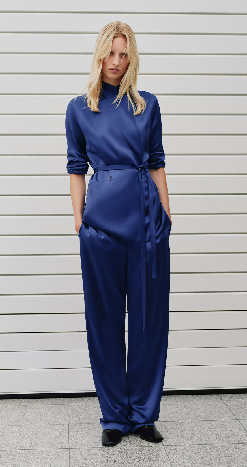 JOSEPH ジョゼフ カシミヤ フーデッドコート ダブルフェイス ネイビー M trim_ofcrs_item935716621cad11e