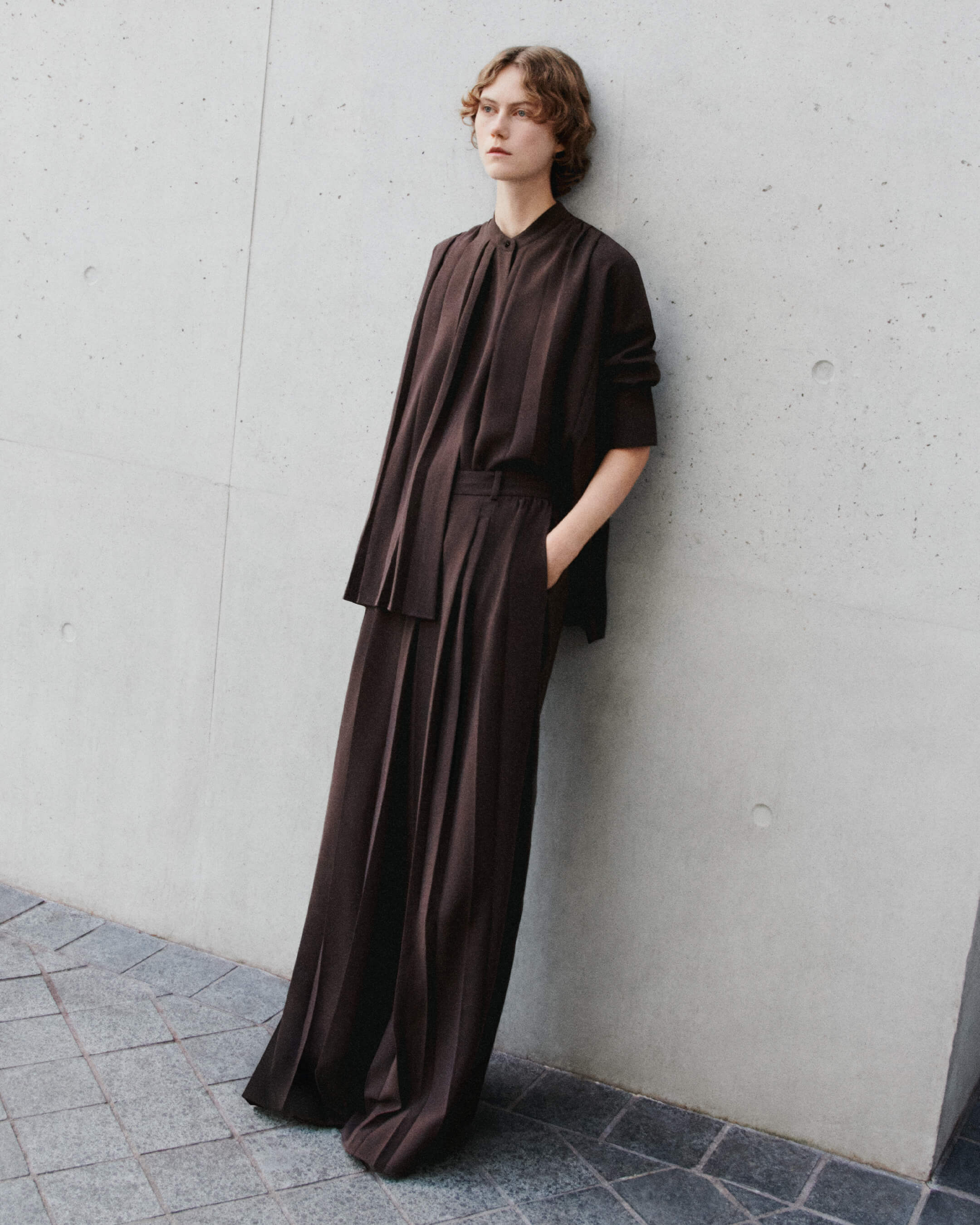 brown-malte-airy-plisse-blouse-JOSEPH
