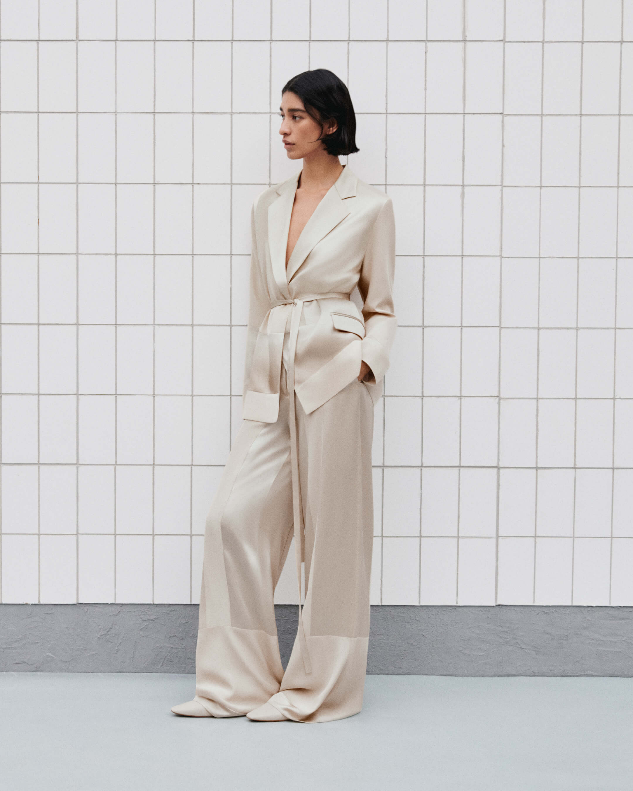 beige-amelia-shiny-matte-satin-jacket-JOSEPH