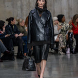 Curbar Glossy Leather Coat
