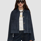 Blue Aitna Light Suede Jacket - Joseph