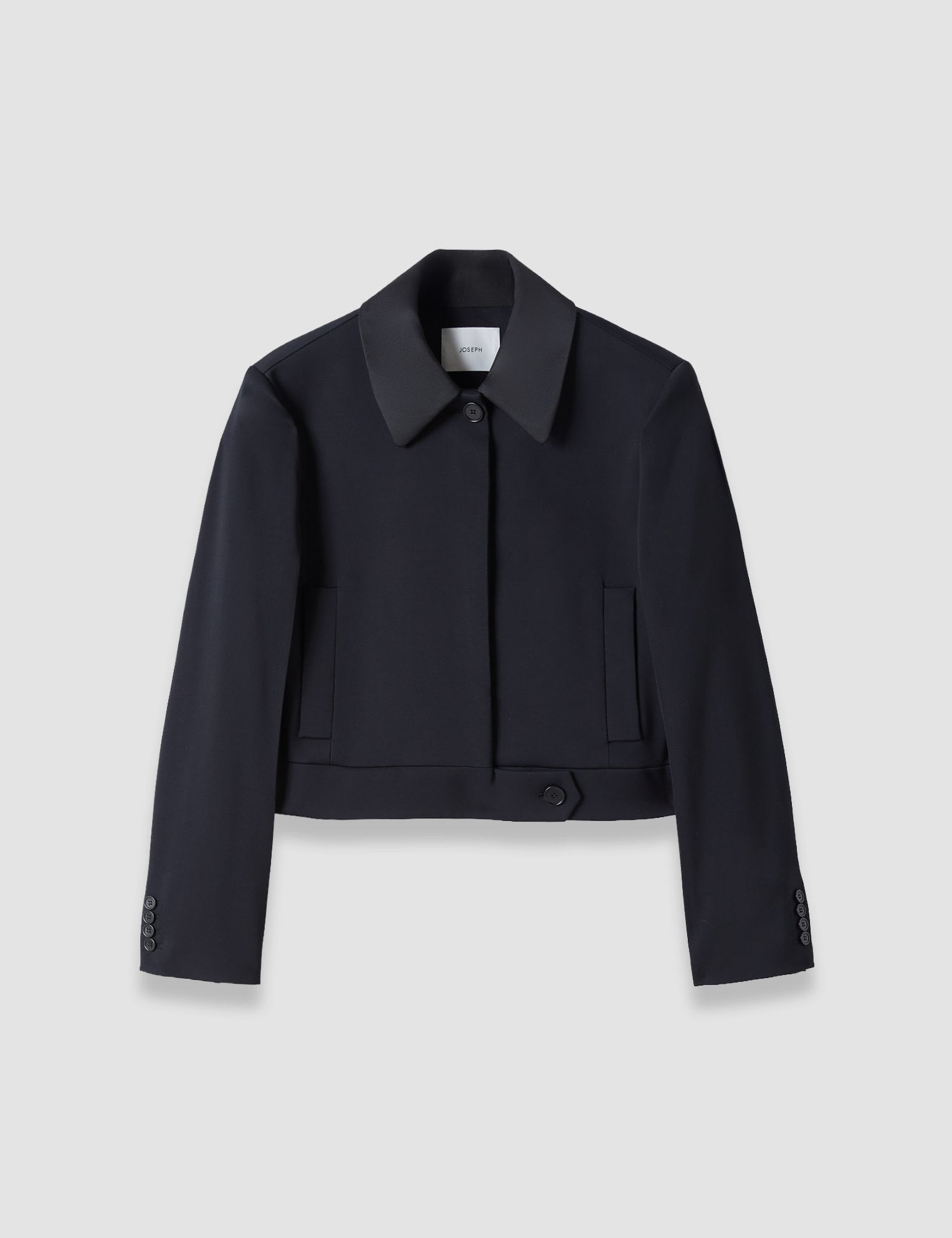 Black Abbe Tailored Crepe Jacket - Joseph