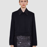 Black Abbe Tailored Crepe Jacket - Joseph