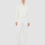 White Abbe Tailored Crepe Jacket - Joseph