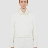 White Abbe Tailored Crepe Jacket - Joseph