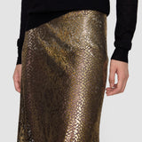 Gold Abney Bulion Snake Skirt - Joseph