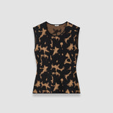 Brown Acis Tortoiseshell Knit Tank Top - Joseph
