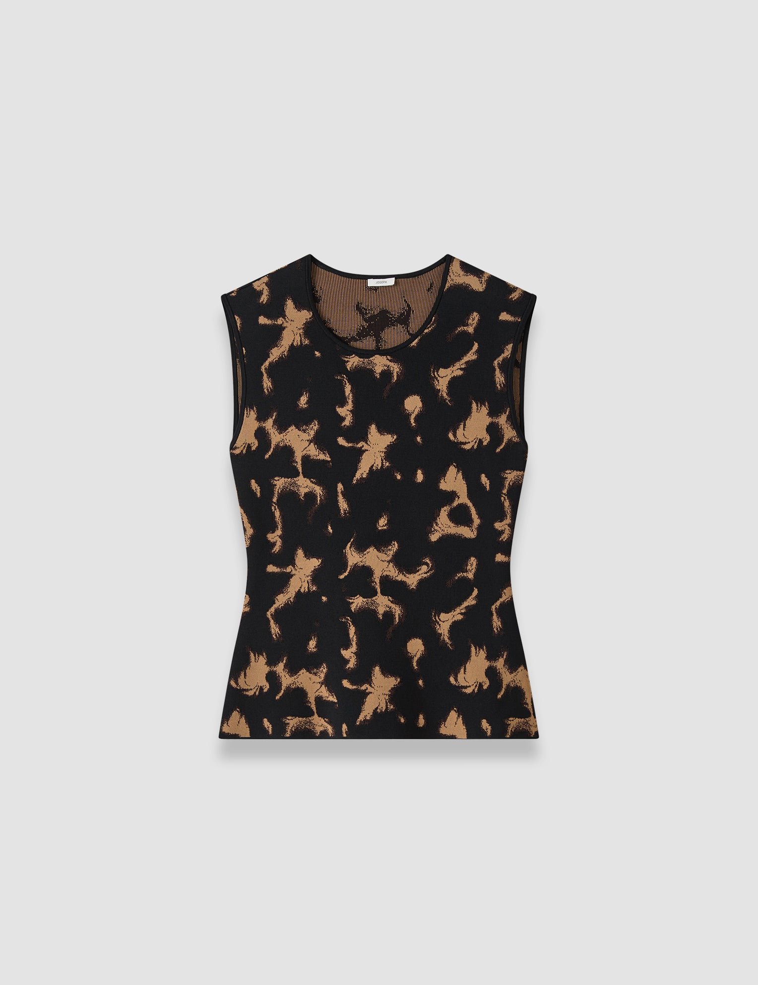 Brown Acis Tortoiseshell Knit Tank Top - Joseph