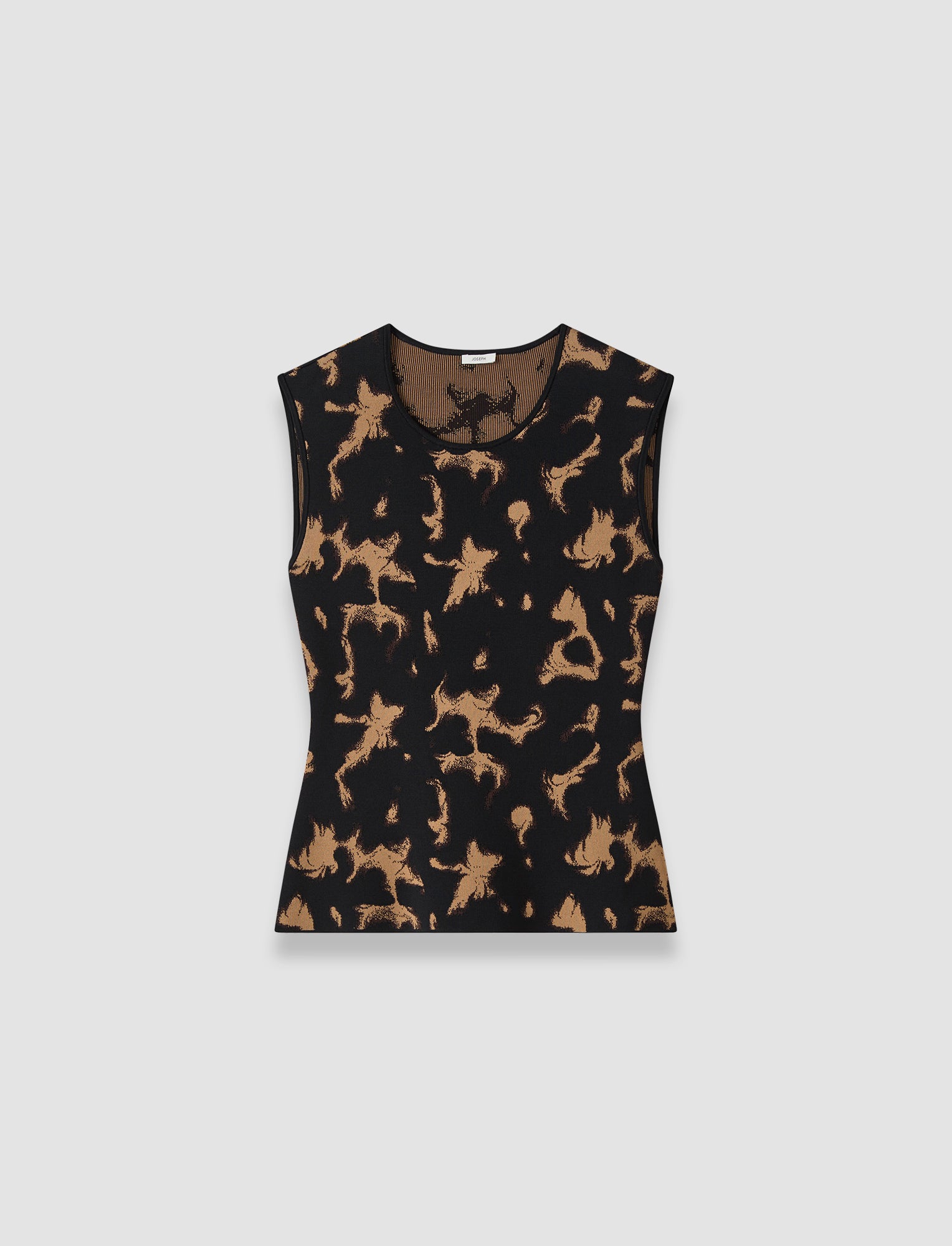 brown-acis-tortoiseshell-knit-tank-top-JOSEPH