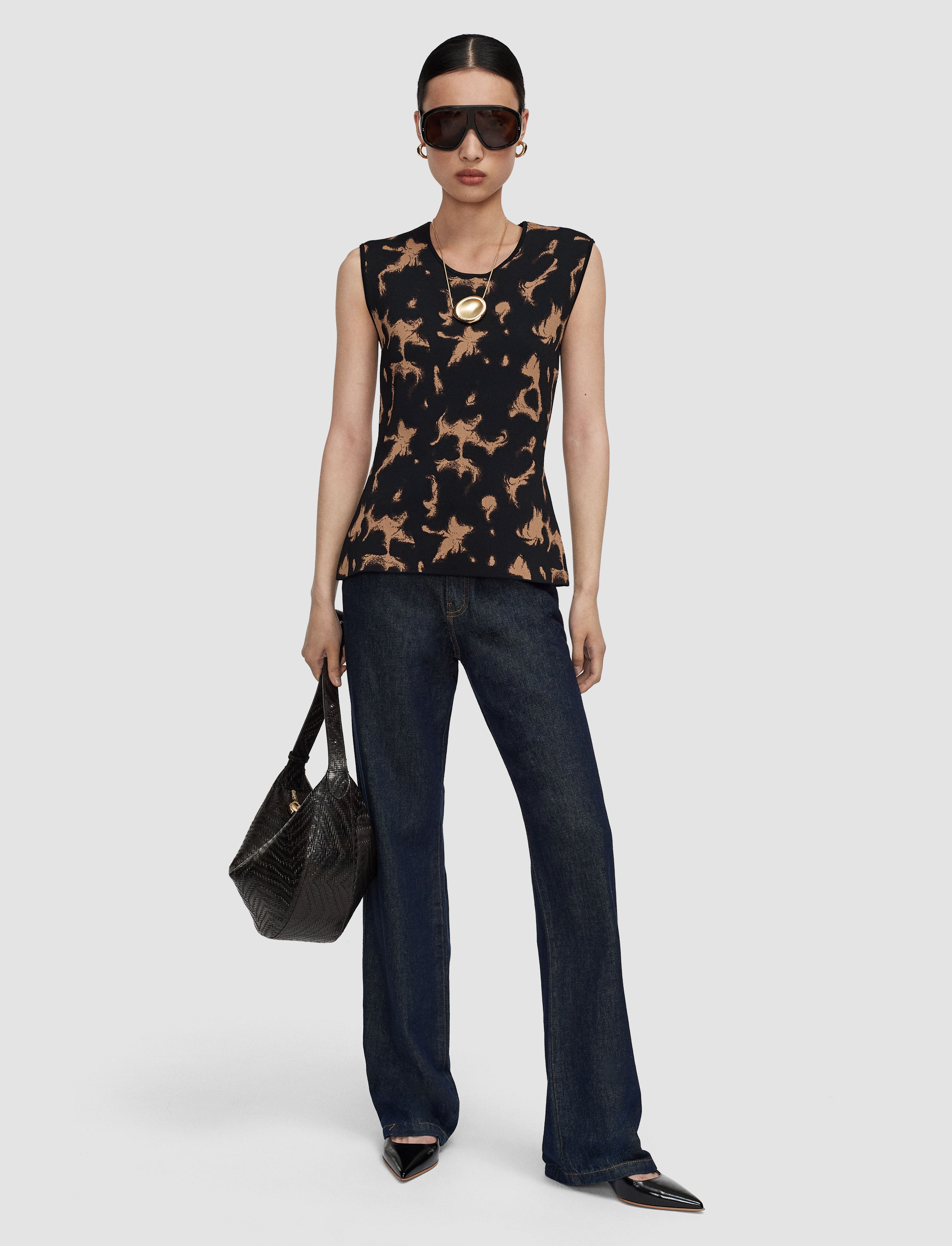 brown-acis-tortoiseshell-knit-tank-top-JOSEPH