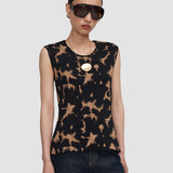 Brown Acis Tortoise Knit Tank Top - Joseph