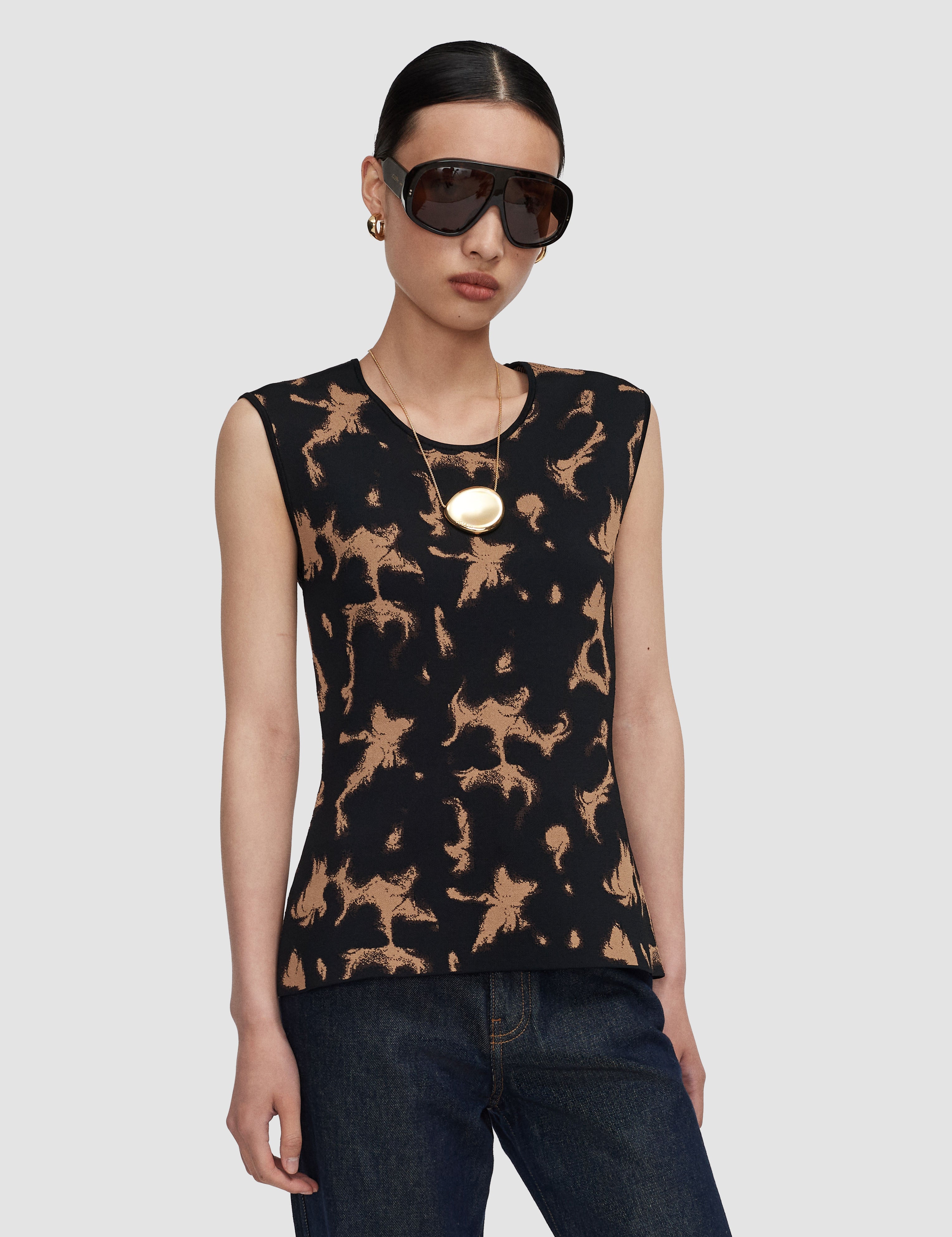 Brown Acis Tortoise Knit Tank Top - Joseph