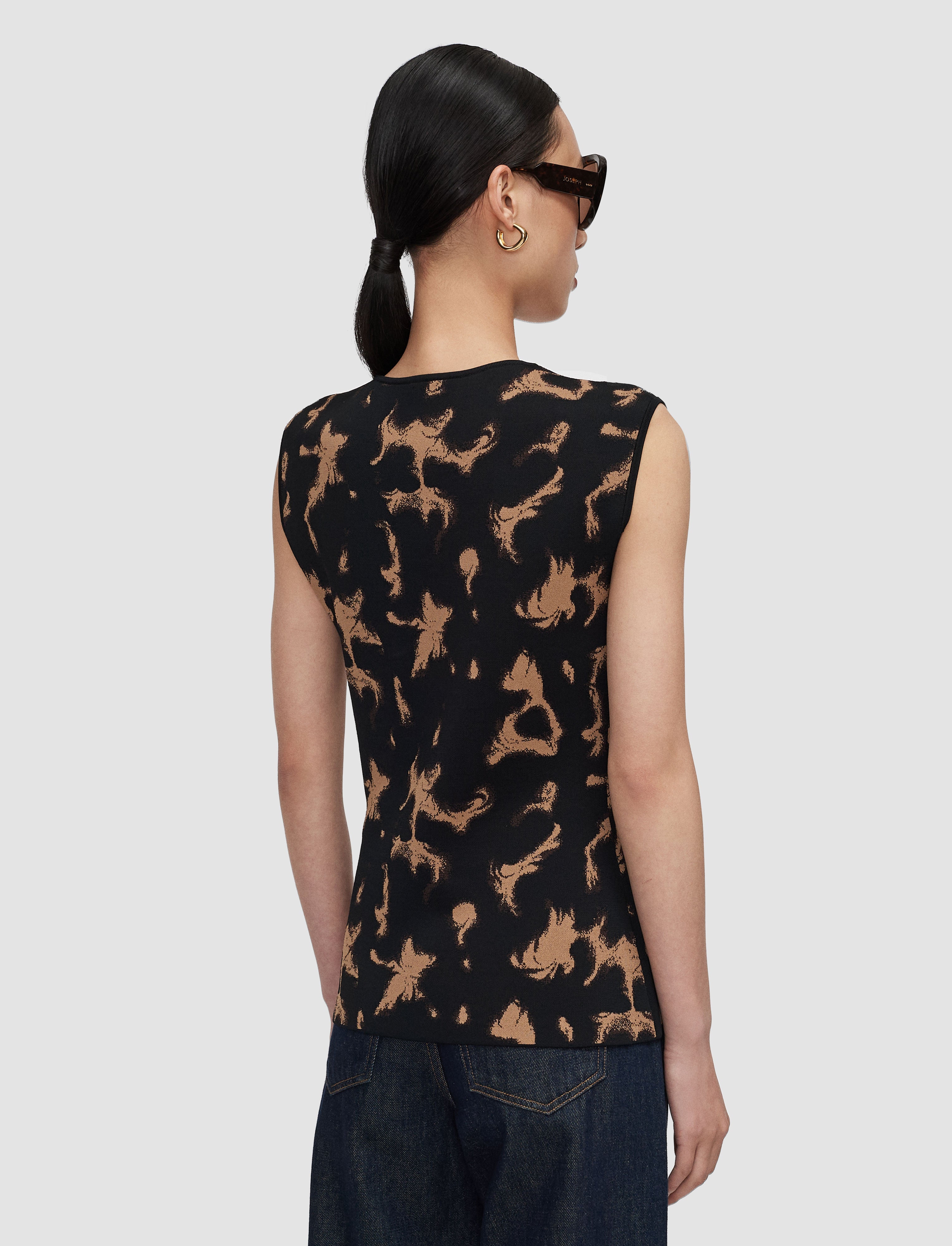 brown-acis-tortoiseshell-knit-tank-top-JOSEPH