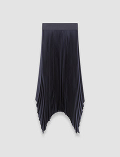 Blue Ade Knit Weave Plissé Skirt - Joseph